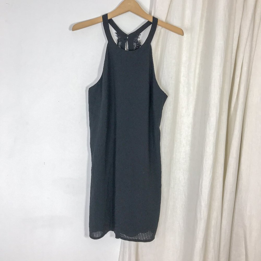 ASTR High Neck Black Mini Shift Dress Sleeveless